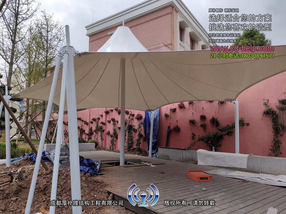 中江广场景观膜结构工程照片3_成都膜结构案例