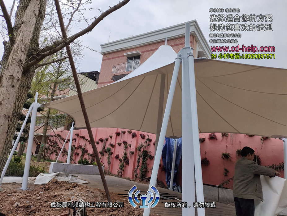 中江广场景观膜结构工程照片12_成都膜结构案例
