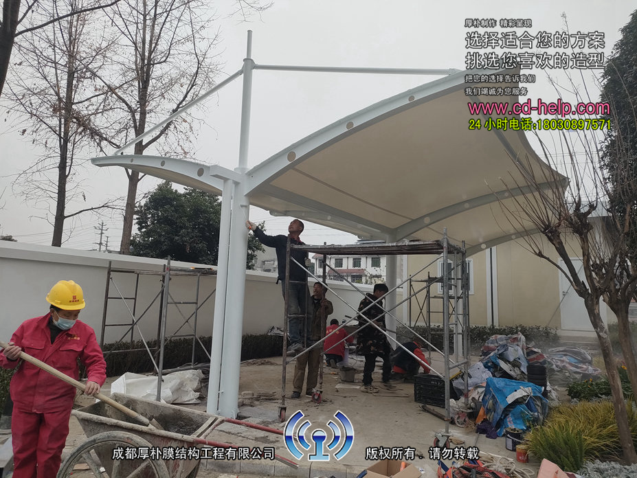 中铁八局自行车棚膜结构工程照片2_成都膜结构案例