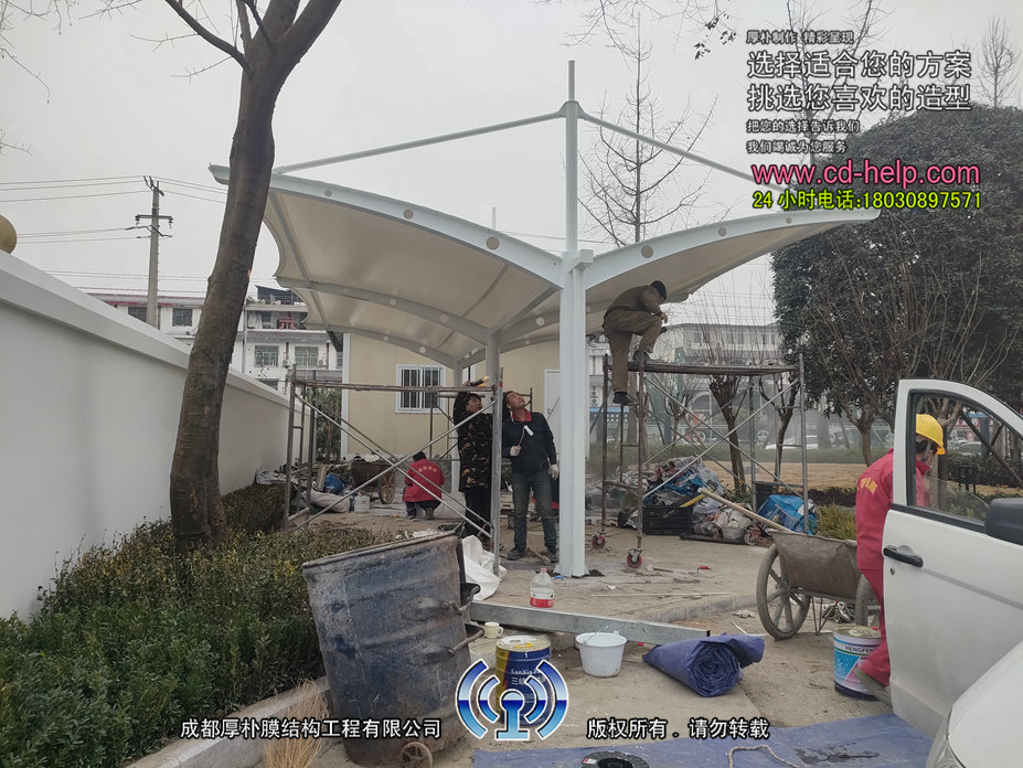 中铁八局自行车棚膜结构工程照片3_成都膜结构案例
