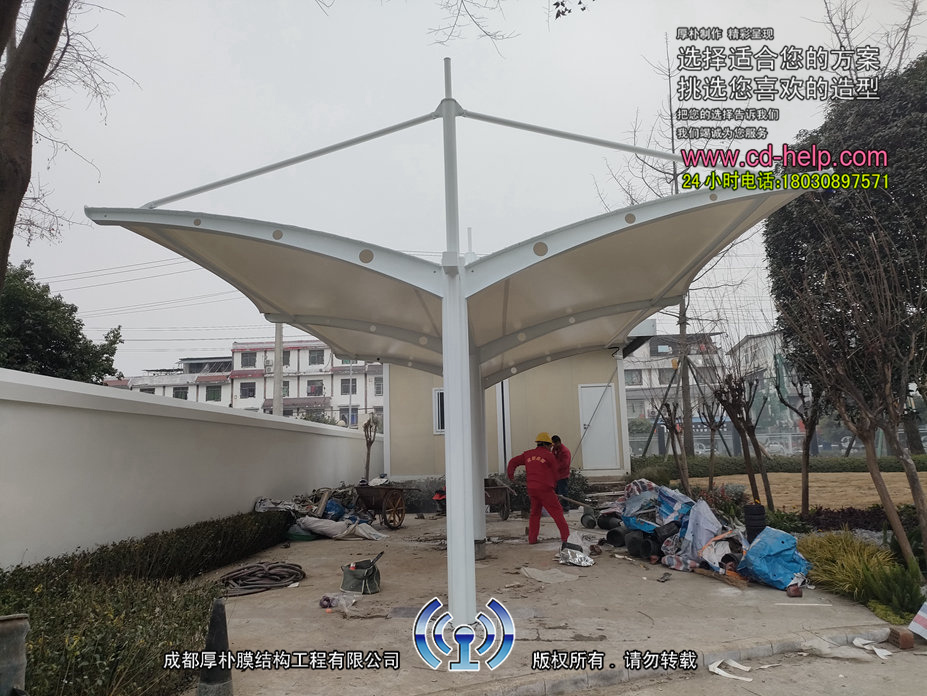 中铁八局自行车棚膜结构工程照片5_成都膜结构案例