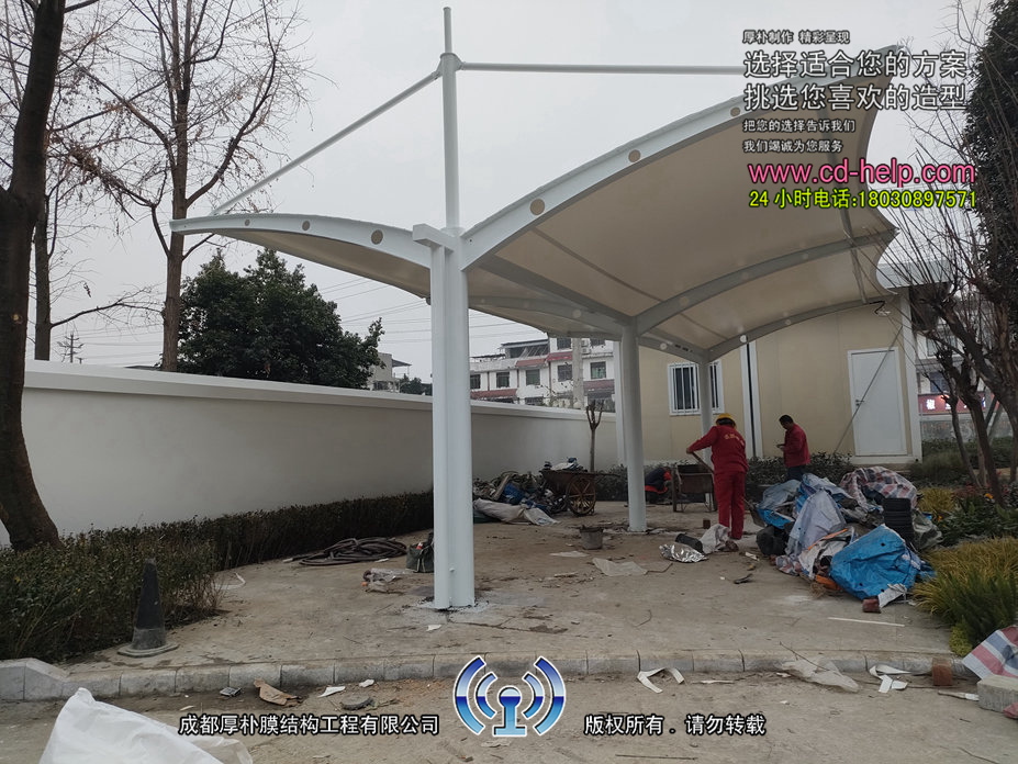 中铁八局自行车棚膜结构工程照片6_成都膜结构案例