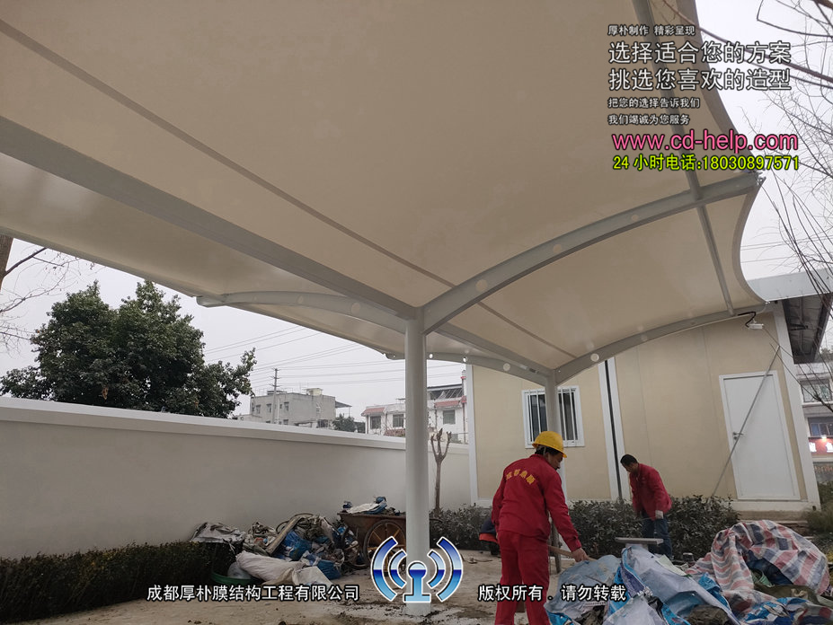 中铁八局自行车棚膜结构工程照片7_成都膜结构案例
