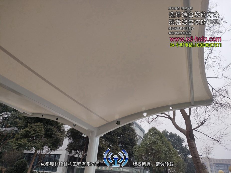 中铁八局自行车棚膜结构工程照片9_成都膜结构案例