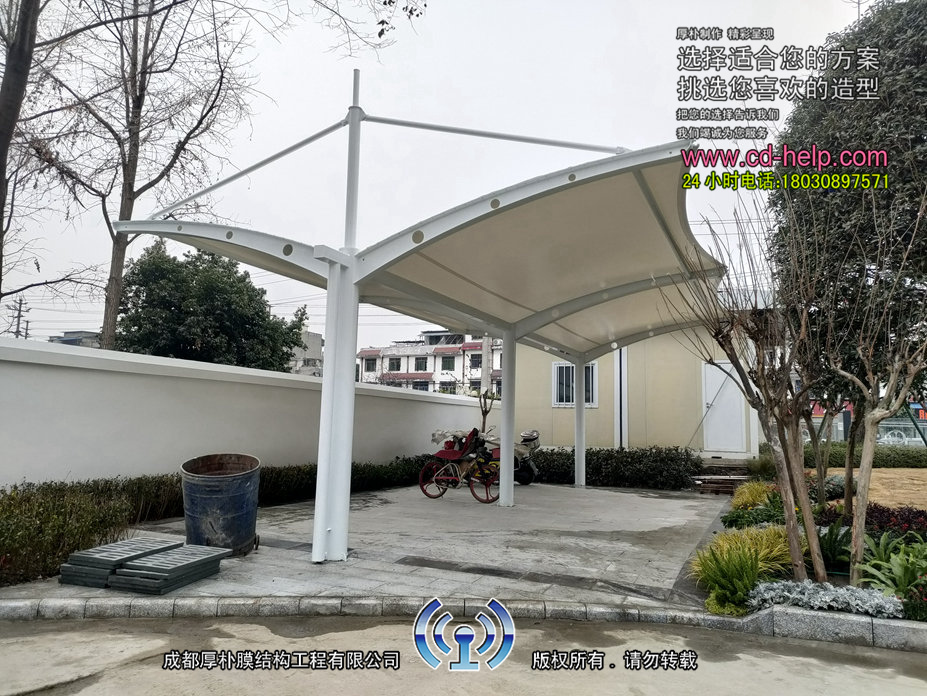 中铁八局自行车棚膜结构工程照片10_成都膜结构案例