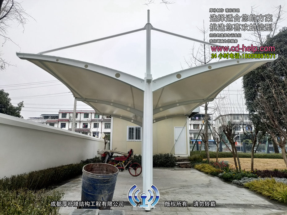 中铁八局自行车棚膜结构工程照片11_成都膜结构案例