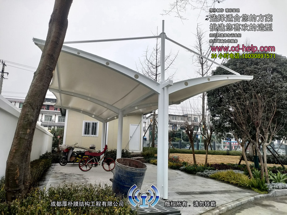 中铁八局自行车棚膜结构工程照片12_成都膜结构案例