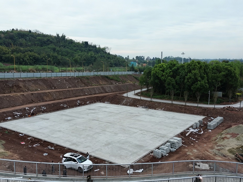 乐山井研研溪公园网球场膜结构工程照片5_成都膜结构案例