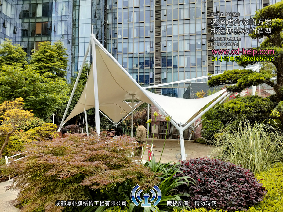仁和春天西餐店露天膜结构工程照片6_成都膜结构案例