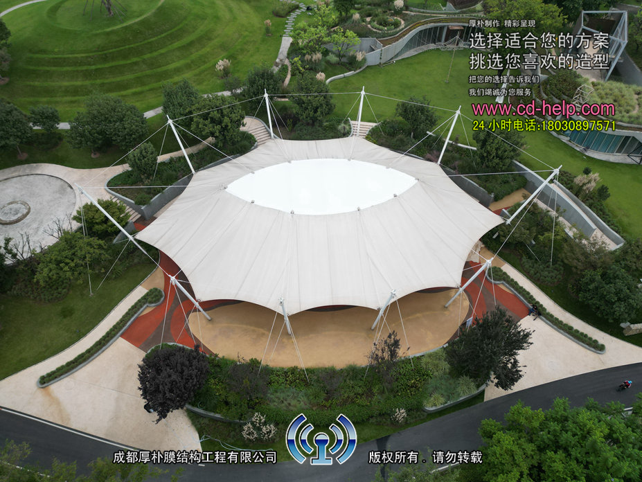 华阳麓客岛广场膜结构工程照片3_成都膜结构案例