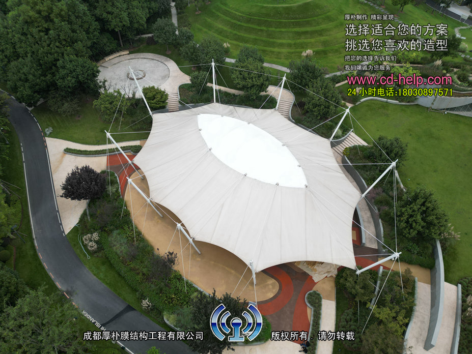 华阳麓客岛广场膜结构工程照片4_成都膜结构案例