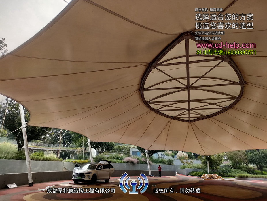 华阳麓客岛广场膜结构工程照片10_成都膜结构案例