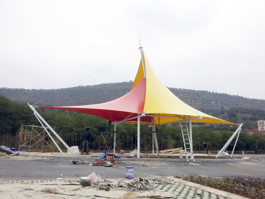 双流三星杨梅基地景观张拉膜工程照片6_成都膜结构案例