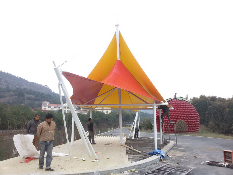 双流三星杨梅基地景观张拉膜工程照片9_成都膜结构案例