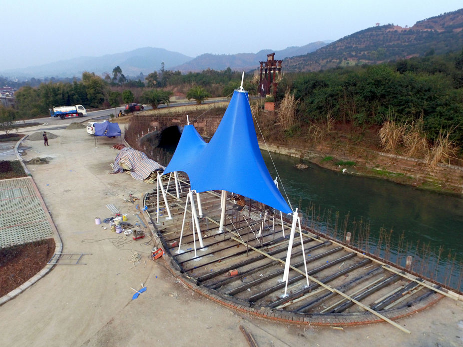 双流三星杨梅基地景观膜结构工程照片2_成都膜结构案例