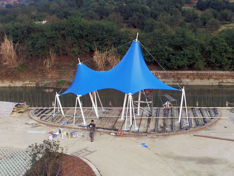 双流三星杨梅基地景观膜结构工程照片3_成都膜结构案例
