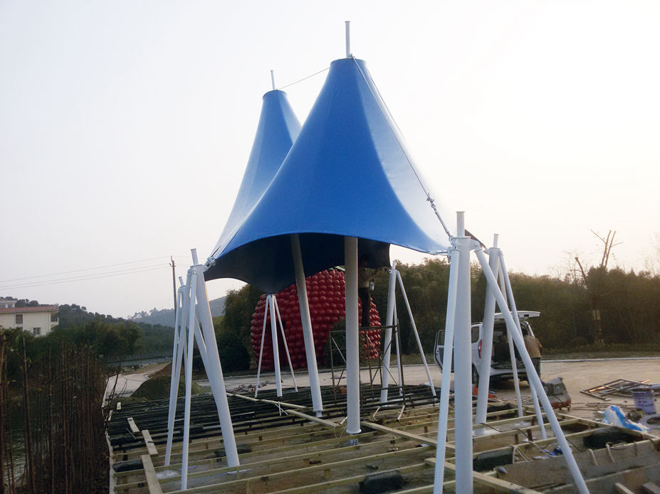 双流三星杨梅基地景观膜结构工程照片8_成都膜结构案例