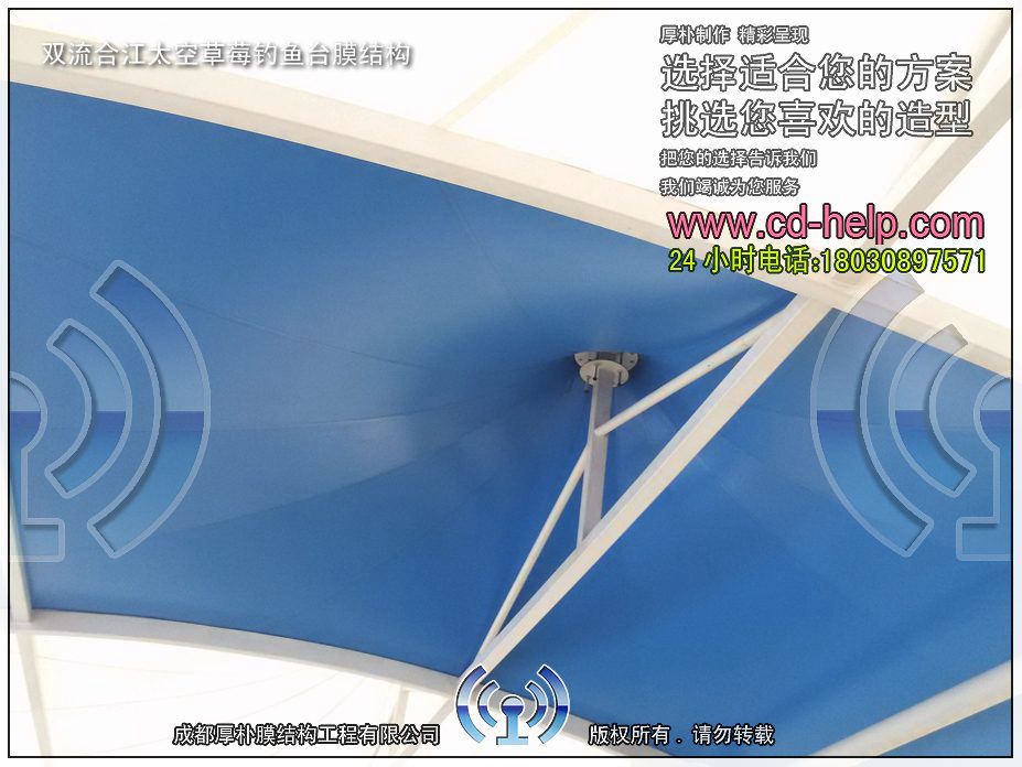 双流合江太空草莓钓鱼台膜结构工程照片11_成都膜结构案例