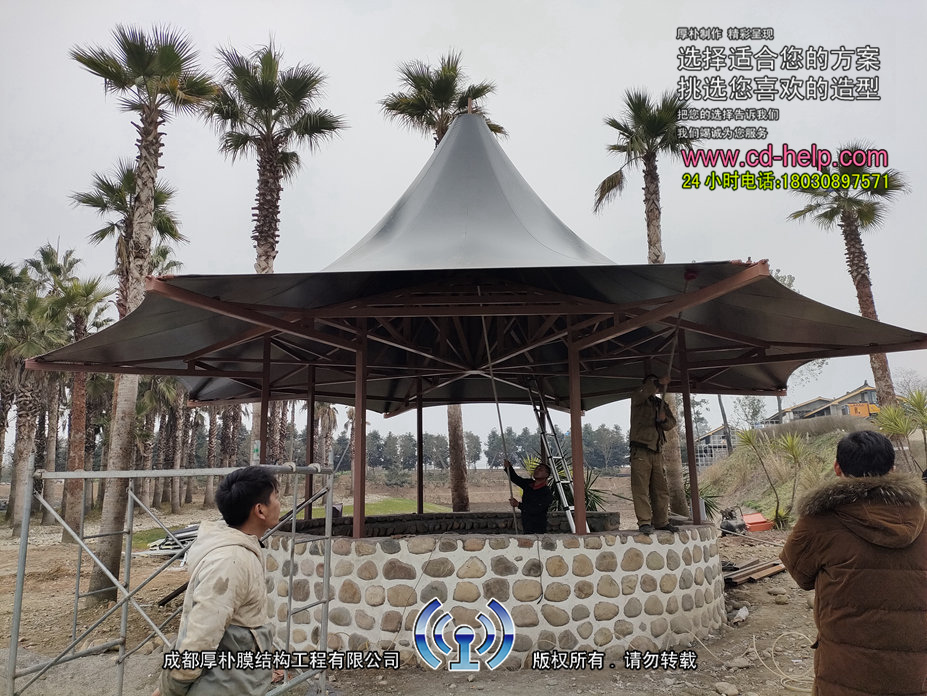 大邑景观膜结构工程照片4_成都膜结构案例