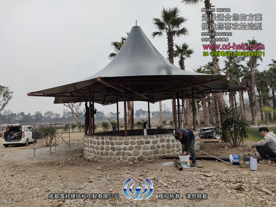 大邑景观膜结构工程照片6_成都膜结构案例