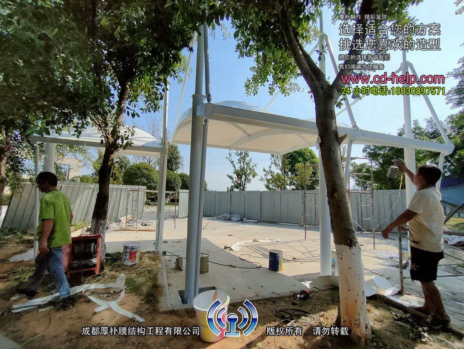 夹江车棚膜结构工程照片2_成都膜结构案例