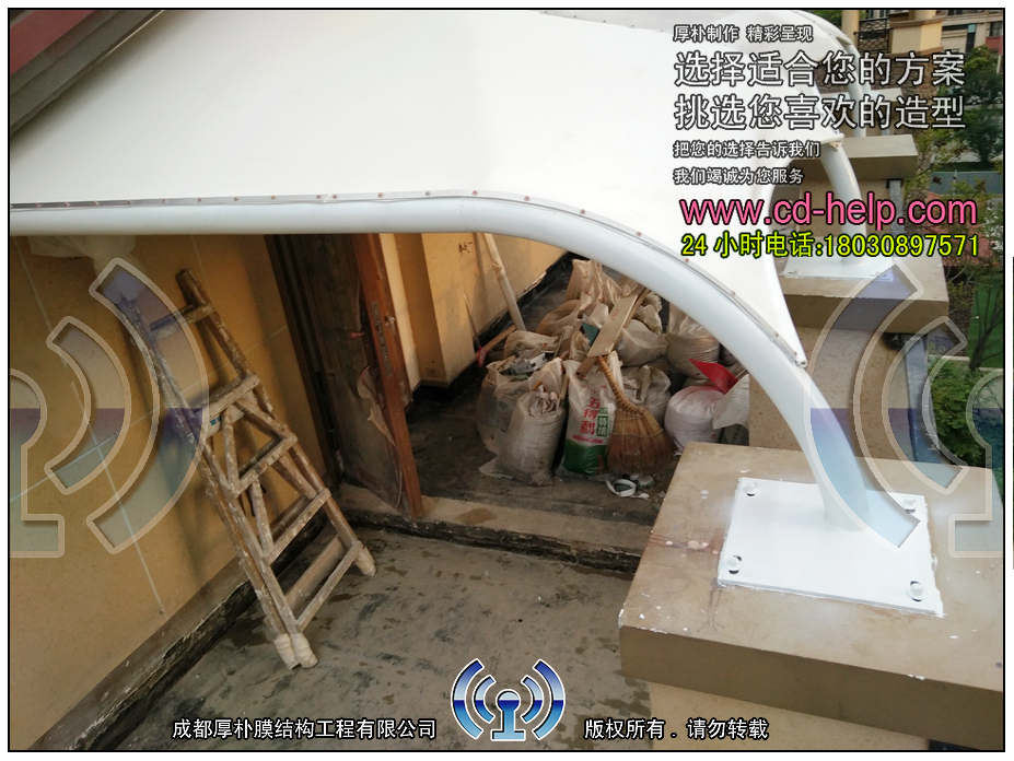 彭州盛世天彭屋顶膜结构工程照片8_成都膜结构案例