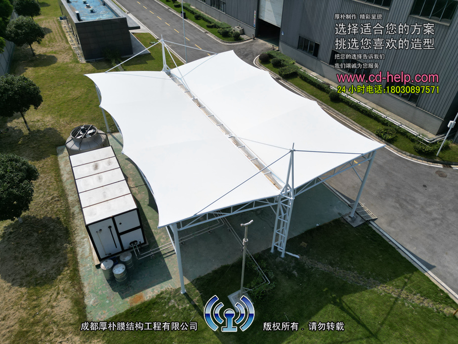 成都厚普加氢机遮阳膜结构工程照片7_成都膜结构案例