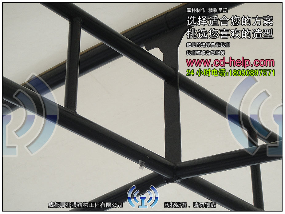 成都百施特自行车棚膜结构工程照片2_成都膜结构案例
