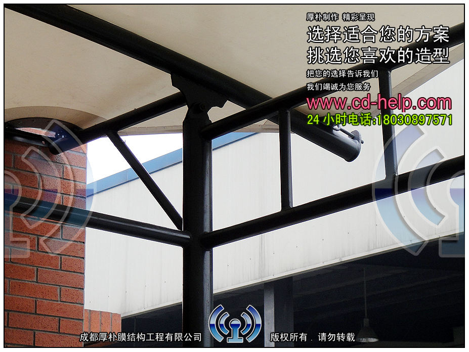 成都百施特自行车棚膜结构工程照片4_成都膜结构案例
