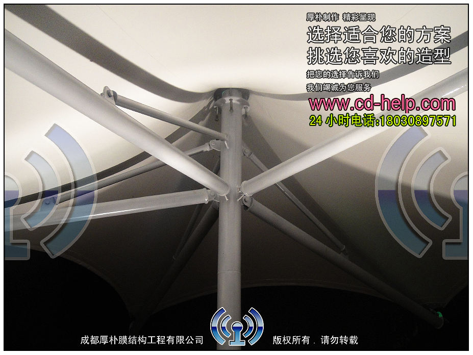 成都雅居乐别墅景观膜结构工程照片3_成都膜结构案例