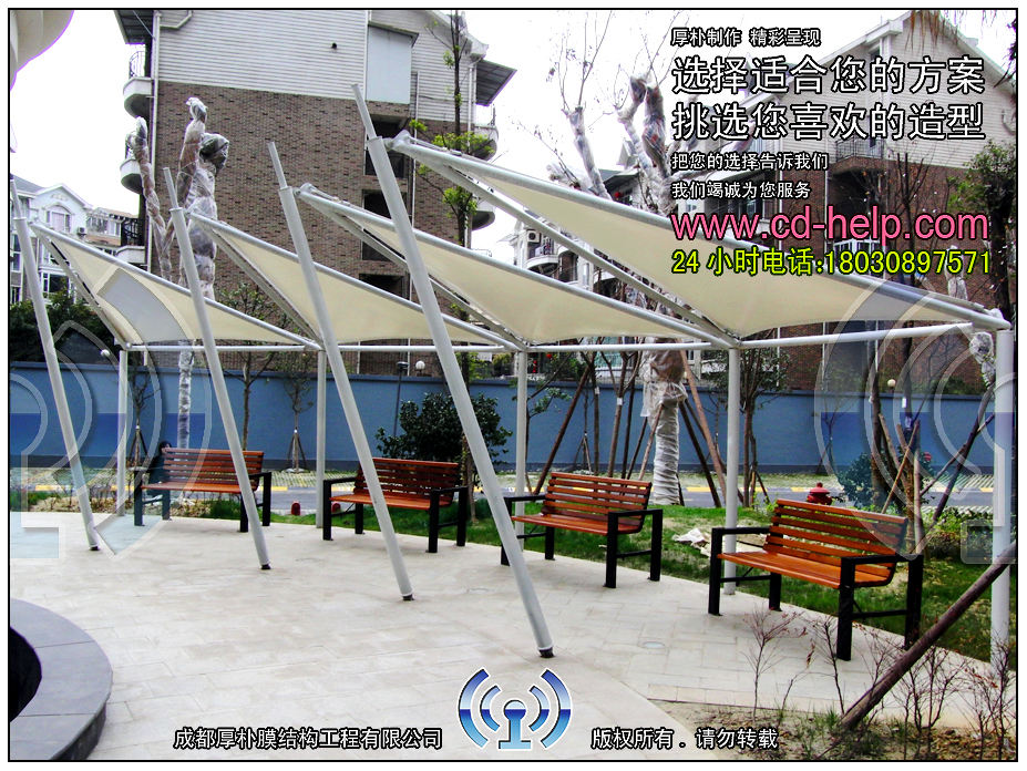 成都领馆区1号景观膜结构工程照片5_成都膜结构案例