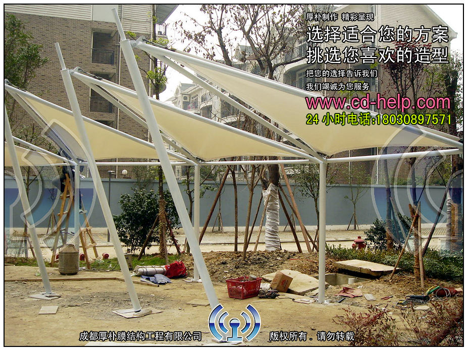 成都领馆区1号景观膜结构工程照片11_成都膜结构案例