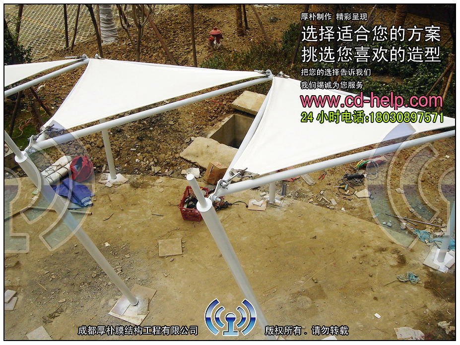 成都领馆区1号景观膜结构工程照片12_成都膜结构案例