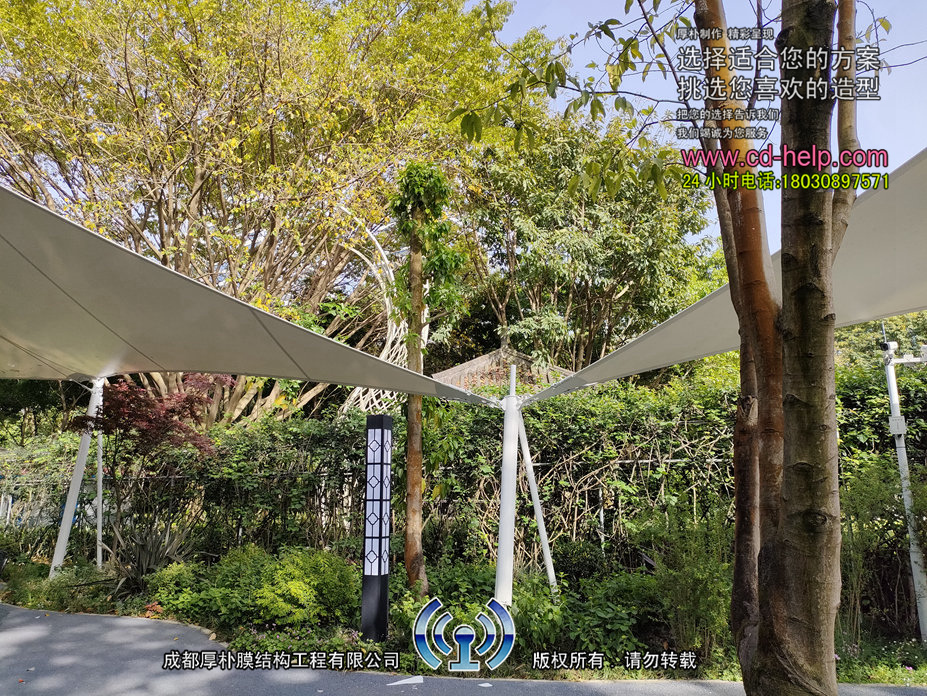 望江宾馆张拉膜结构工程照片9_成都膜结构案例