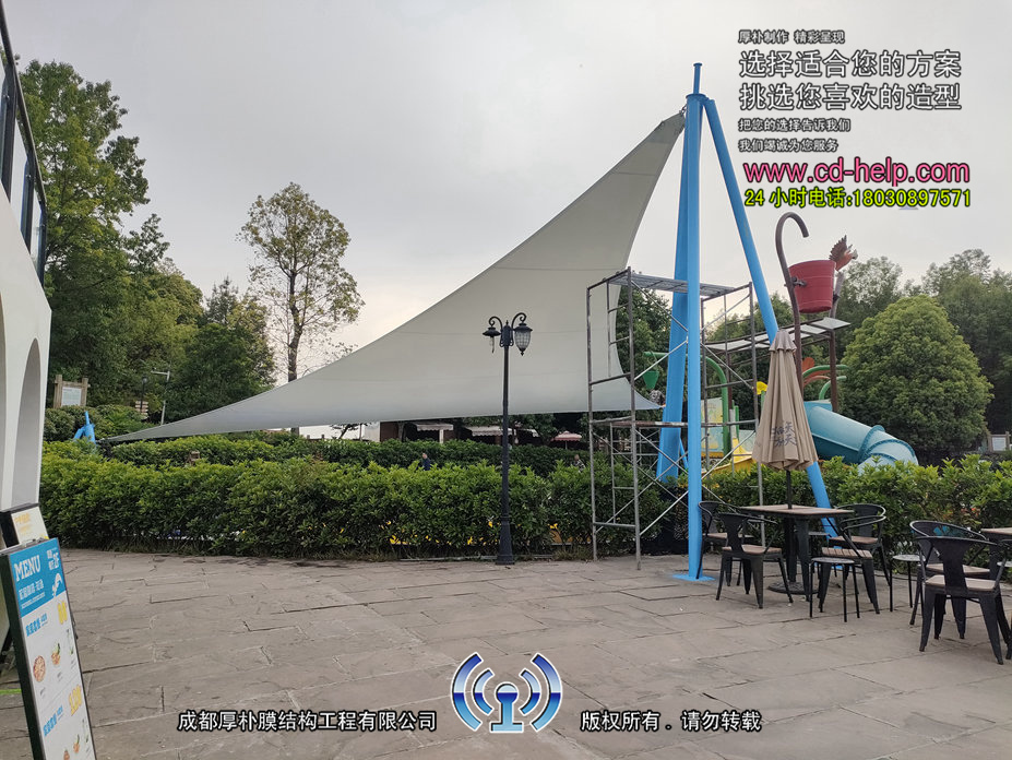 松鼠乐园游泳池膜结构工程照片7_成都膜结构案例