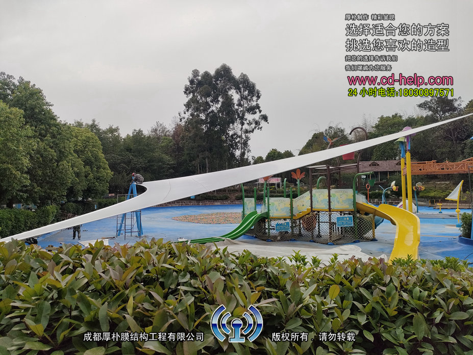 松鼠乐园游泳池膜结构工程照片8_成都膜结构案例