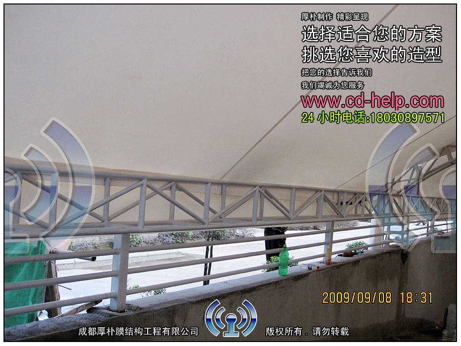 江油宏安中华御景地下通道膜结构工程照片8_成都膜结构案例