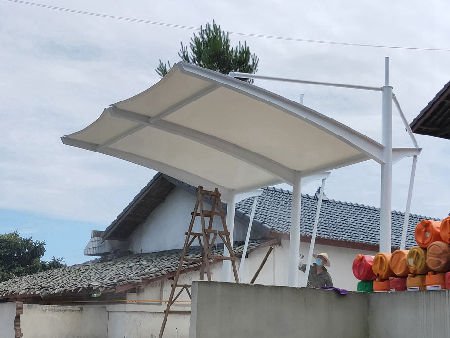 浦江猕猴桃基地加肥站膜结构工程照片7_成都膜结构案例