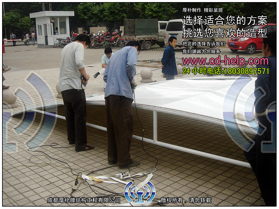 简阳市人民医院急诊部大门膜结构工程照片3_成都膜结构案例