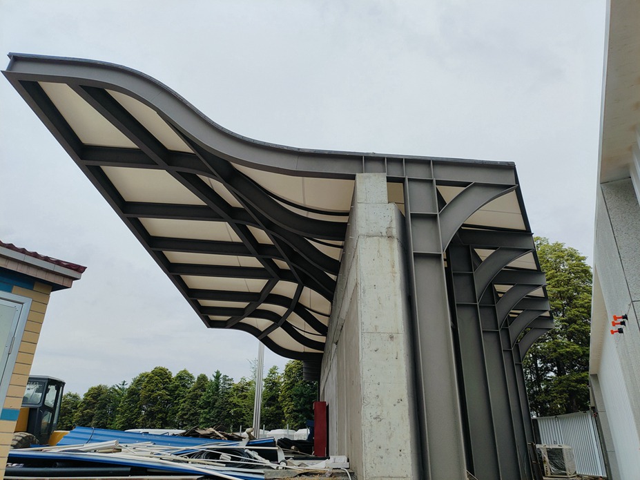 绵阳博雅小学主席台膜结构工程照片5_成都膜结构案例
