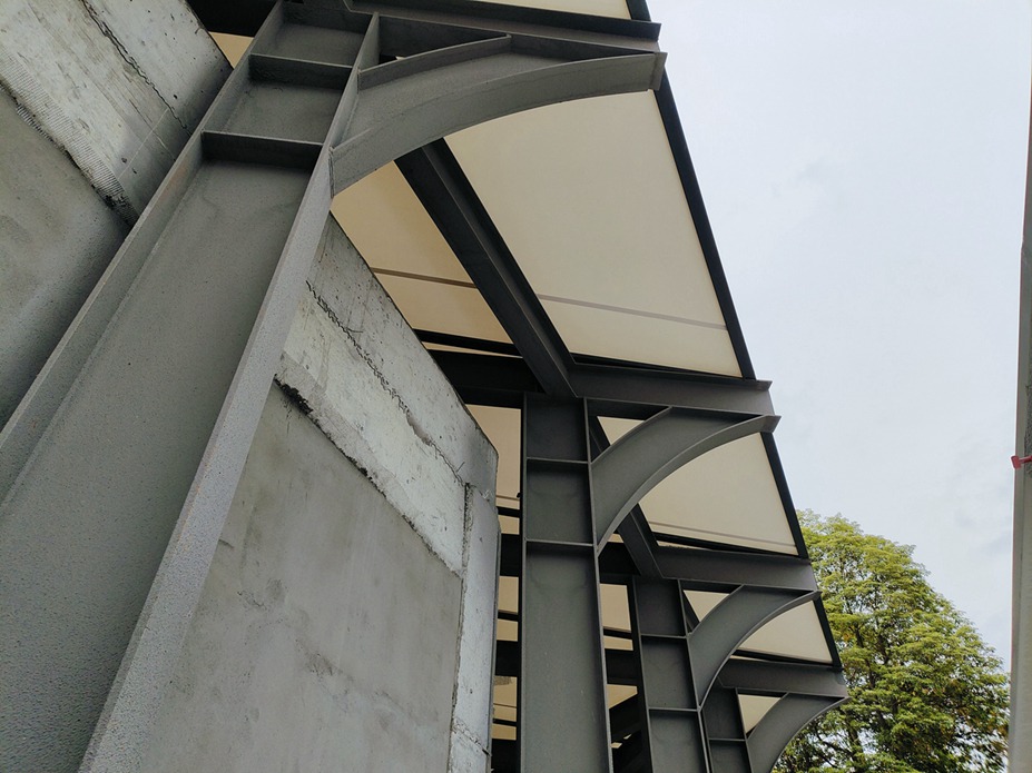 绵阳博雅小学主席台膜结构工程照片6_成都膜结构案例