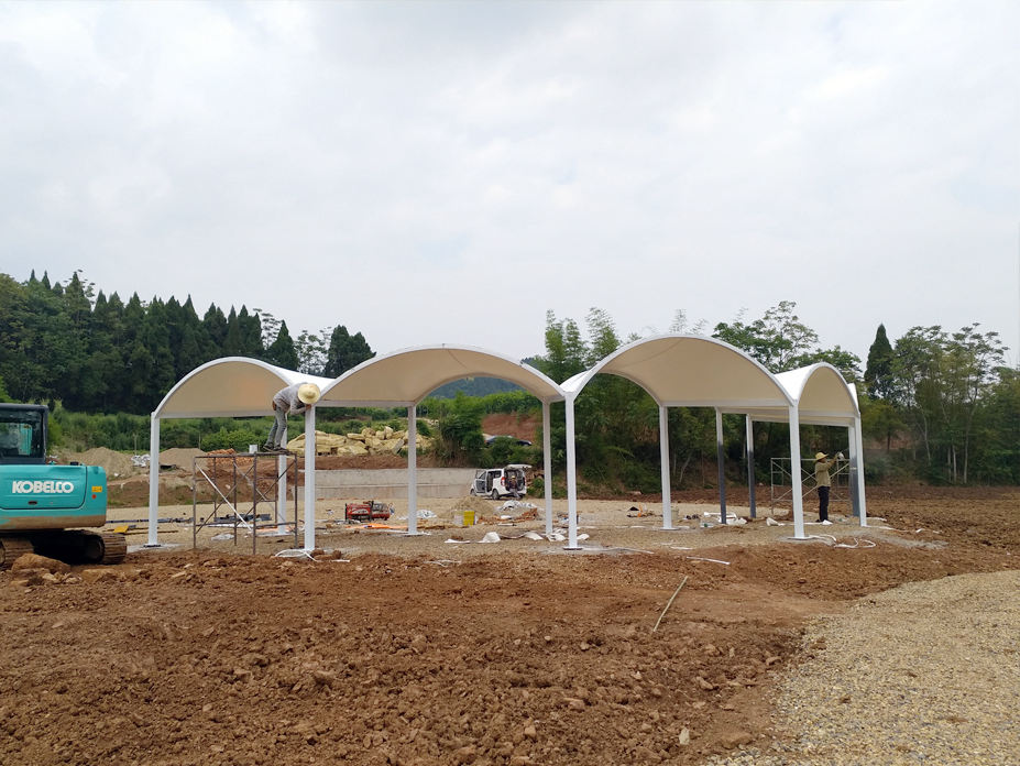 资阳九曲禾川广场走廊膜结构工程照片7_成都膜结构案例