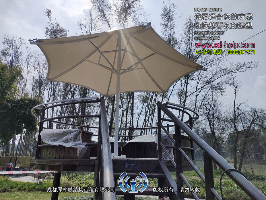邛崃山那边楼盘休闲膜结构工程照片10_成都膜结构案例