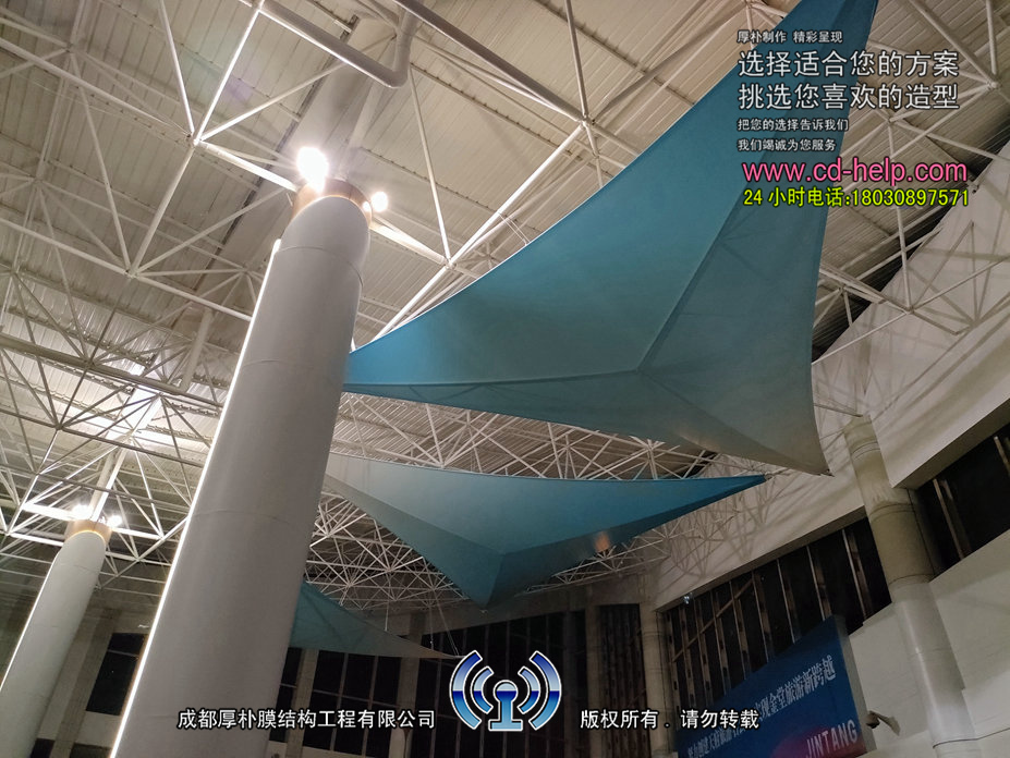 金堂客运站吊顶膜结构工程照片10_成都膜结构案例