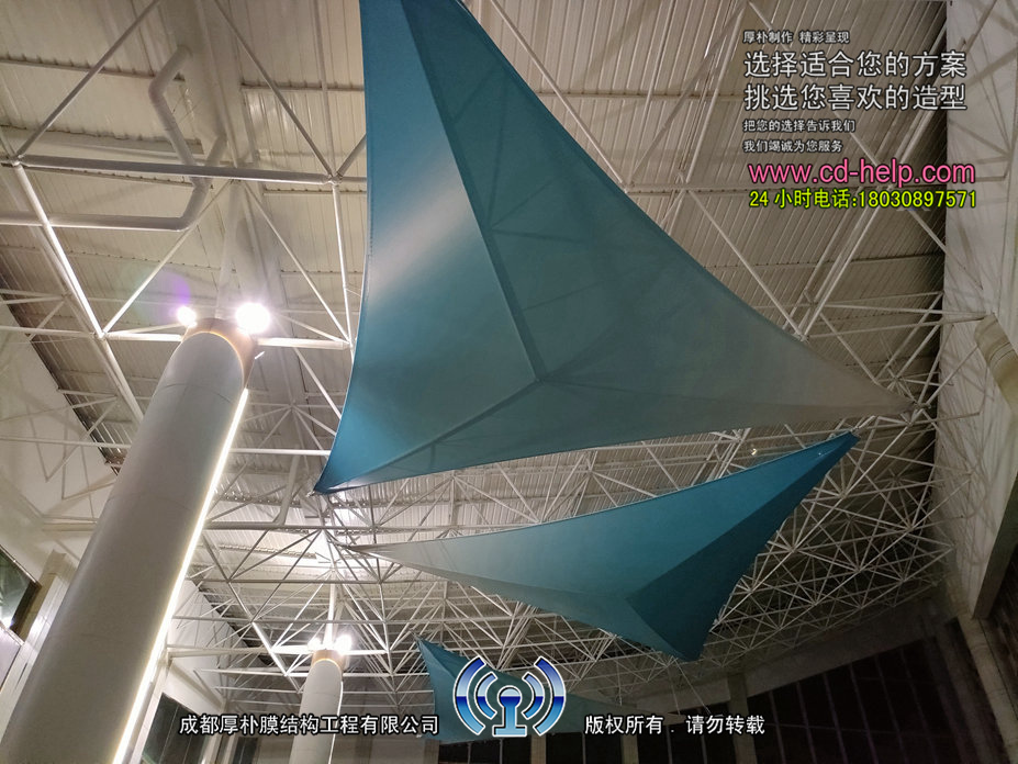 金堂客运站吊顶膜结构工程照片11_成都膜结构案例