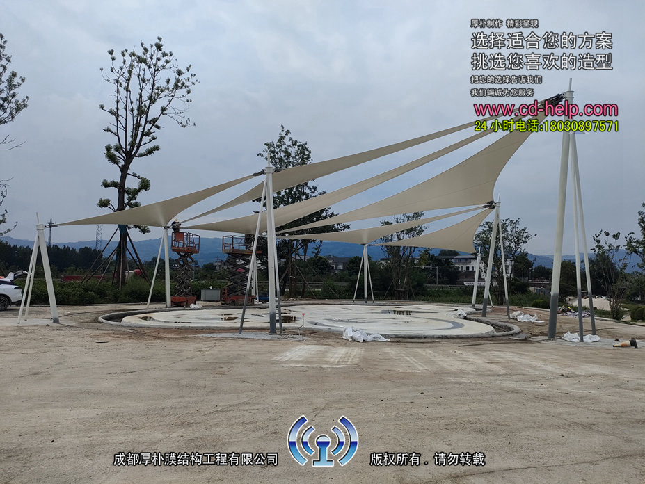 金堂橘乡弹弹云膜结构工程照片3_成都膜结构案例