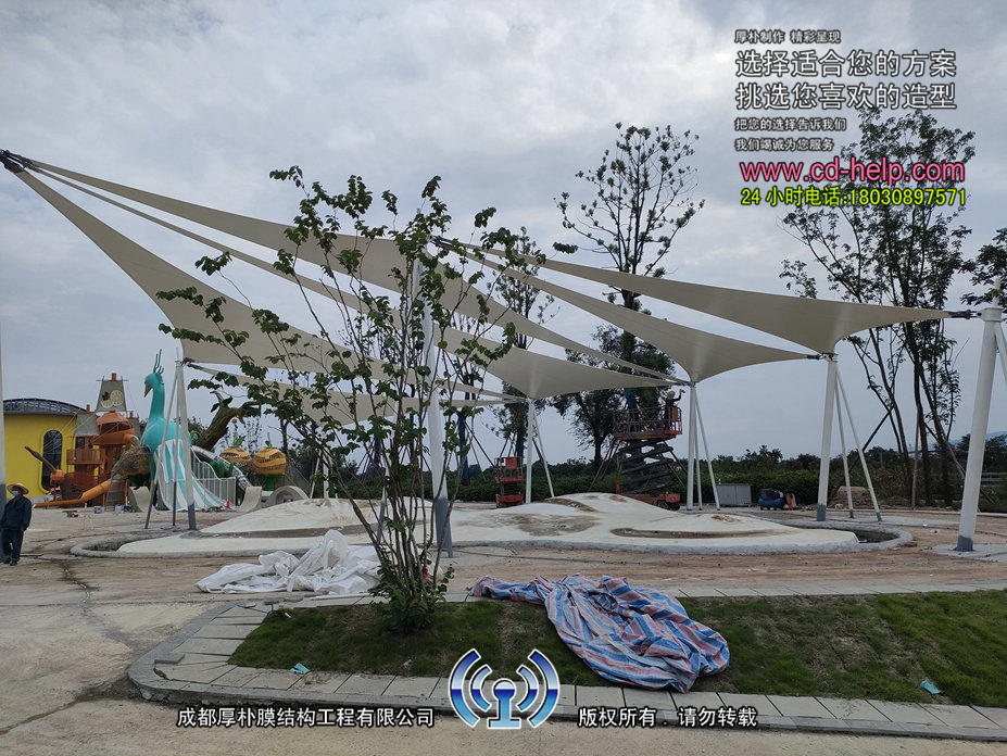 金堂橘乡弹弹云膜结构工程照片7_成都膜结构案例