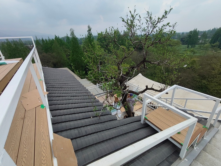 青城山天空之境钢结构工程照片12_成都膜结构案例